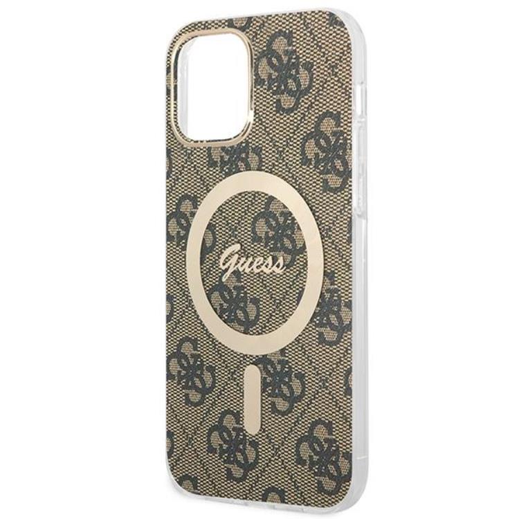 Guess Guess iPhone 12/12 Pro Magsafe Skal Print + Trådlös Laddare - Brun