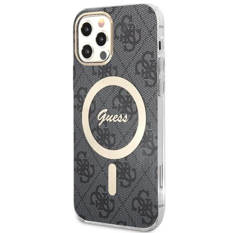 Guess Guess iPhone 12/12 Pro Magsafe Skal Print + Trådlös Laddare - Svart