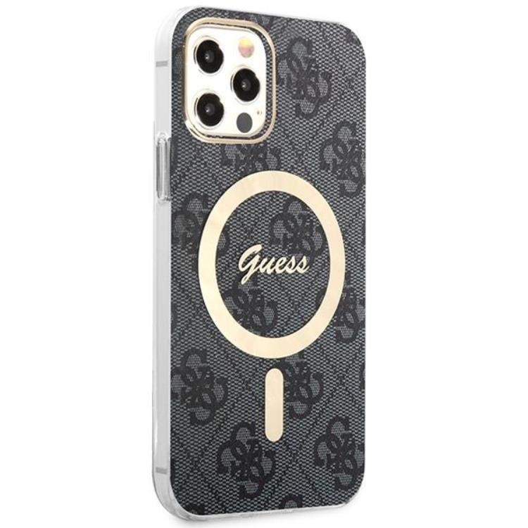 Guess Guess iPhone 12/12 Pro Magsafe Skal Print + Trådlös Laddare - Svart