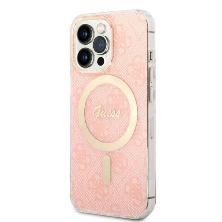 Guess Guess iPhone 13 Pro Magsafe Skal Print + Trådlös Laddare - Rosa