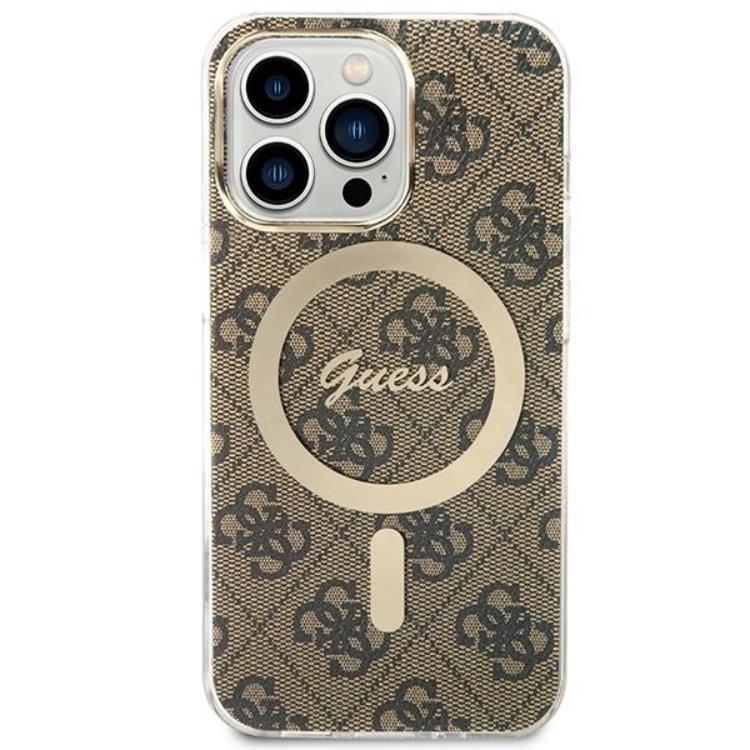 Guess Guess iPhone 13 Pro Magsafe Skal Print + Trådlös Laddare - Brun
