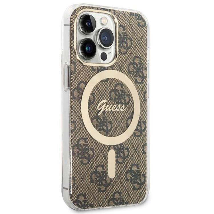 Guess Guess iPhone 13 Pro Magsafe Skal Print + Trådlös Laddare - Brun