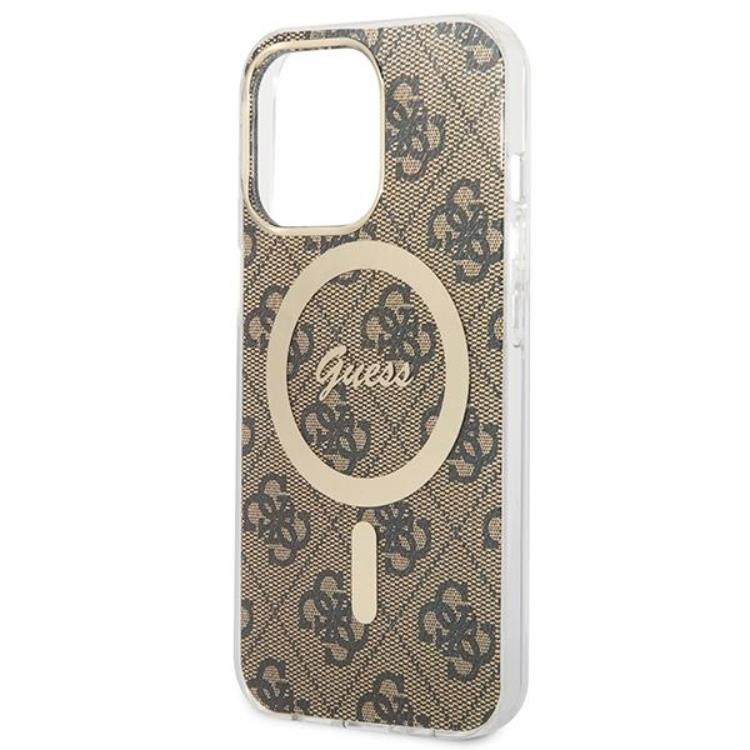 Guess Guess iPhone 13 Pro Magsafe Skal Print + Trådlös Laddare - Brun