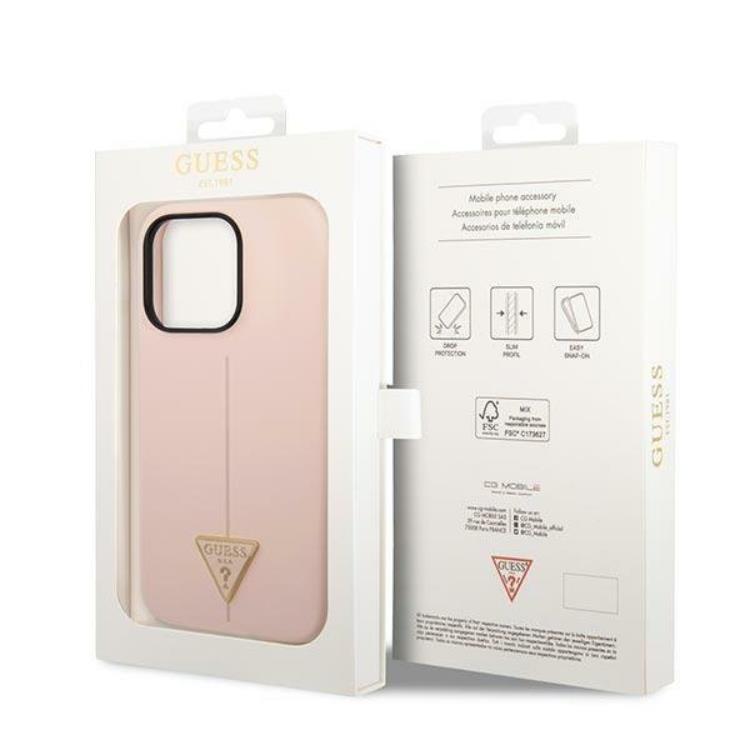 Guess GUESS iPhone 14 Pro Skal Silicone Triangle - Rosa