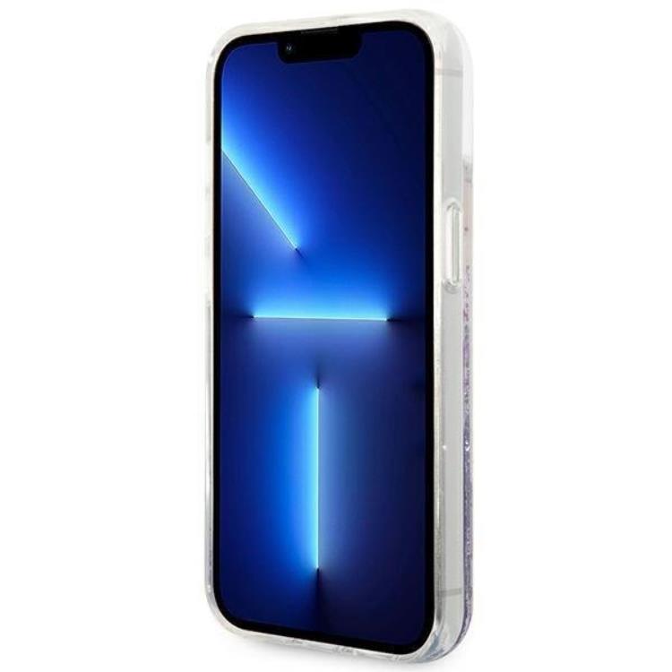 Guess GUESS iPhone 14 Plus Skal Flower Liquid Glitter - Lila