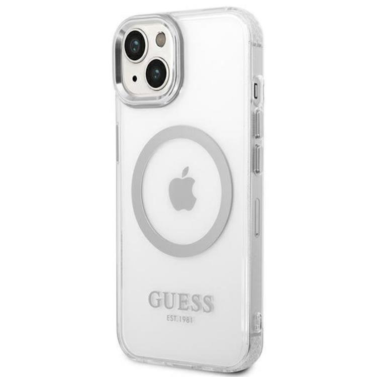 Guess GUESS iPhone 14 Skal Magsafe Metal Outline - Silver
