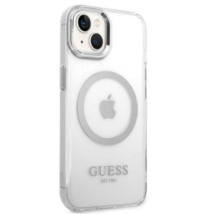 Guess GUESS iPhone 14 Skal Magsafe Metal Outline - Silver