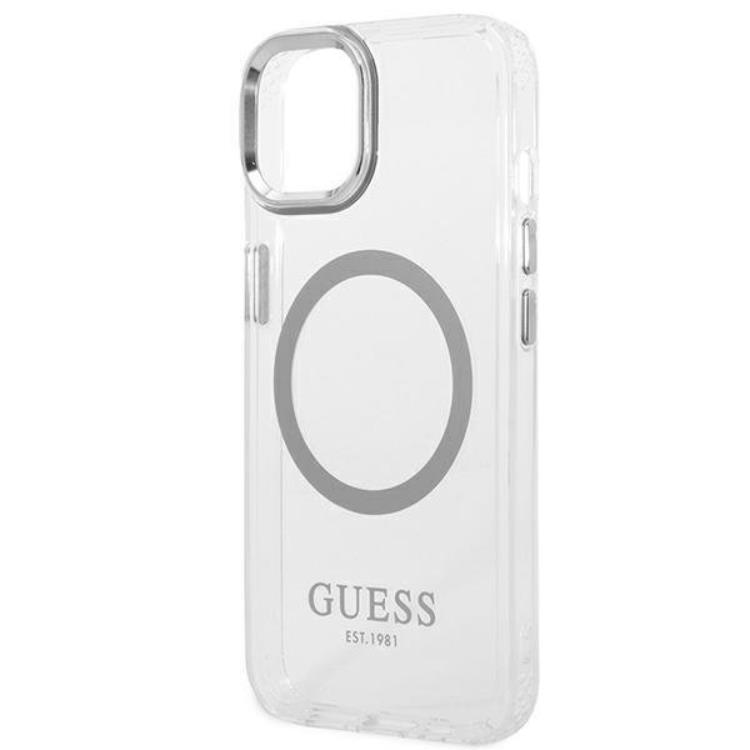 Guess GUESS iPhone 14 Skal Magsafe Metal Outline - Silver