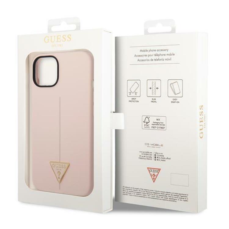 Guess GUESS iPhone 14 Skal Silicone Triangle - Rosa