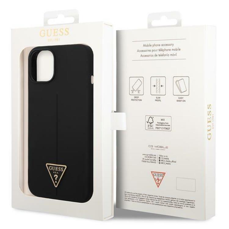 Guess GUESS iPhone 14 Plus Skal Silicone Triangle - Svart