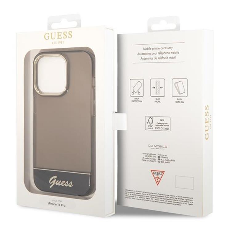Guess GUESS iPhone 14 Pro Skal Translucent - Svart