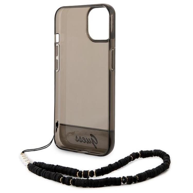 Guess GUESS iPhone 14 Skal Translucent Pearl Strap - Svart