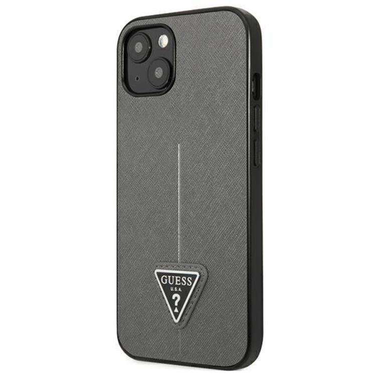 Guess Guess iPhone 13 Mini Skal Saffiano Triangle Logo - Silver