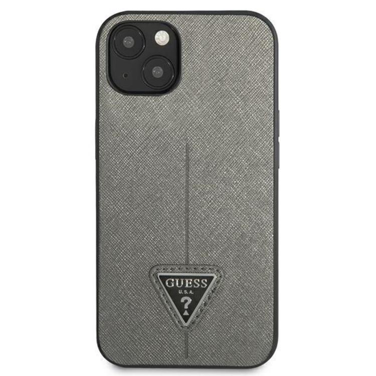 Guess Guess iPhone 13 Mini Skal Saffiano Triangle Logo - Silver