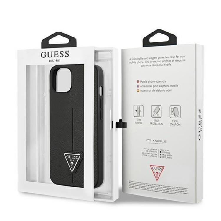 Guess Guess iPhone 13 Mini Skal Saffiano Triangle Logo - Svart