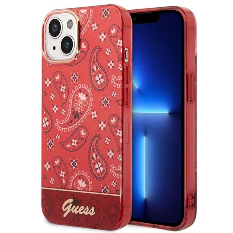 Guess GUESS iPhone 14 Plus Skal Bandana Paisley - Röd