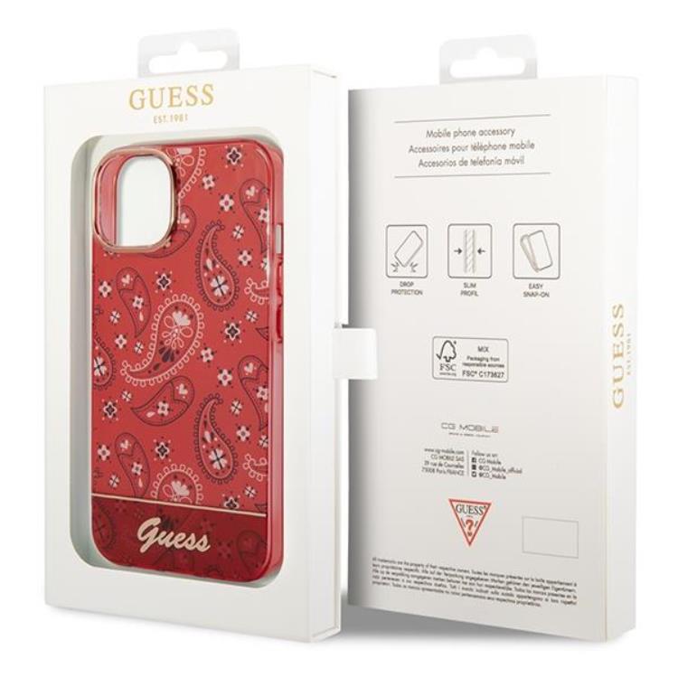 Guess GUESS iPhone 14 Plus Skal Bandana Paisley - Röd