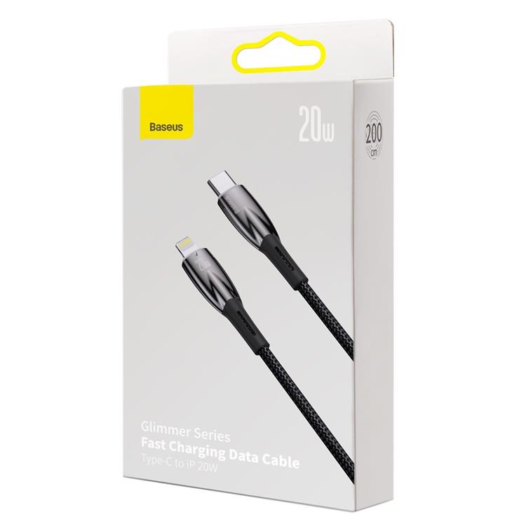 BASEUS Baseus USB-C till Lightning kabel 20W 2m - Svart