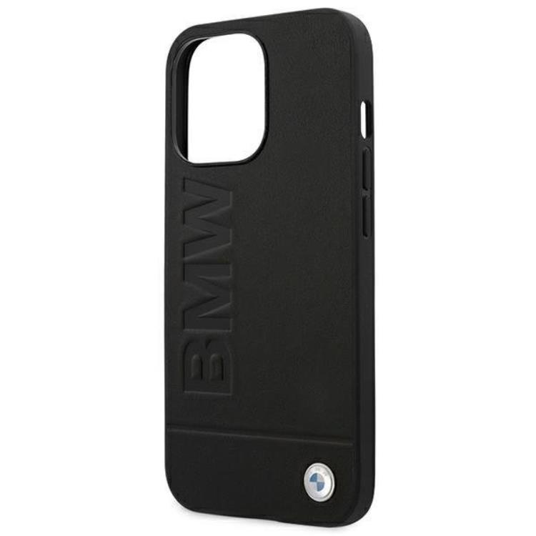 BMW BMW iPhone 14 Pro Max Skal Läder Stamp - Svart