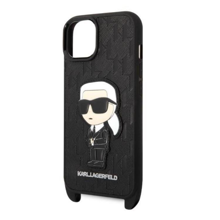 KARL LAGERFELD Karl Lagerfeld iPhone 14 Skal med halsband Ikonik Patch - Svart