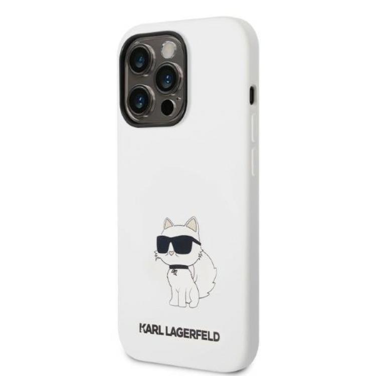 KARL LAGERFELD Karl Lagerfeld Magsafe iPhone 14 Pro Skal Choupette Silicone - Vit