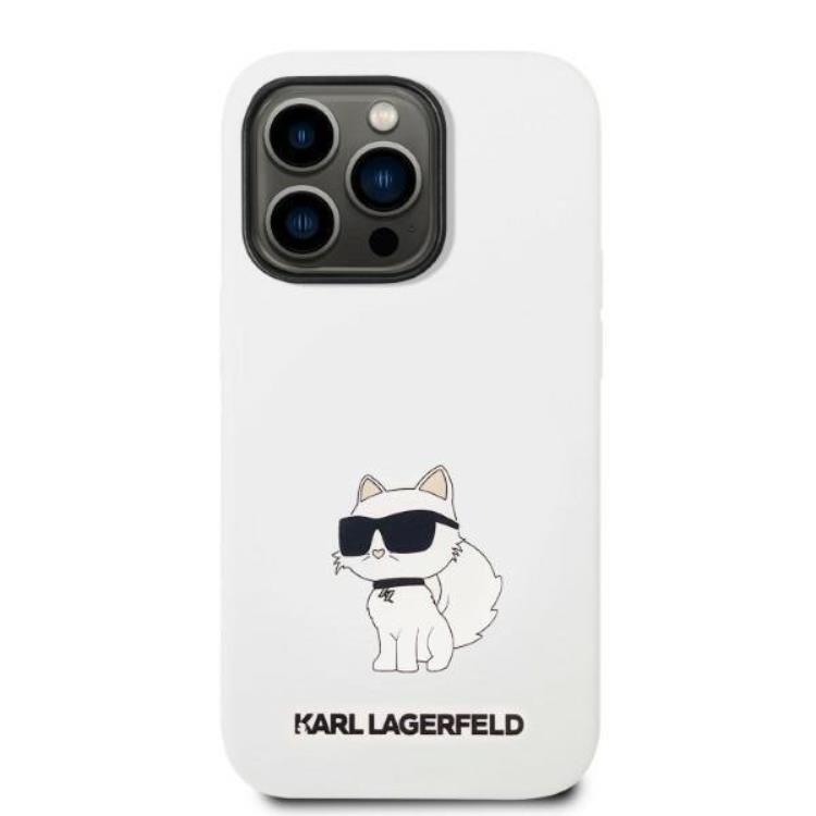 KARL LAGERFELD Karl Lagerfeld Magsafe iPhone 14 Pro Skal Choupette Silicone - Vit