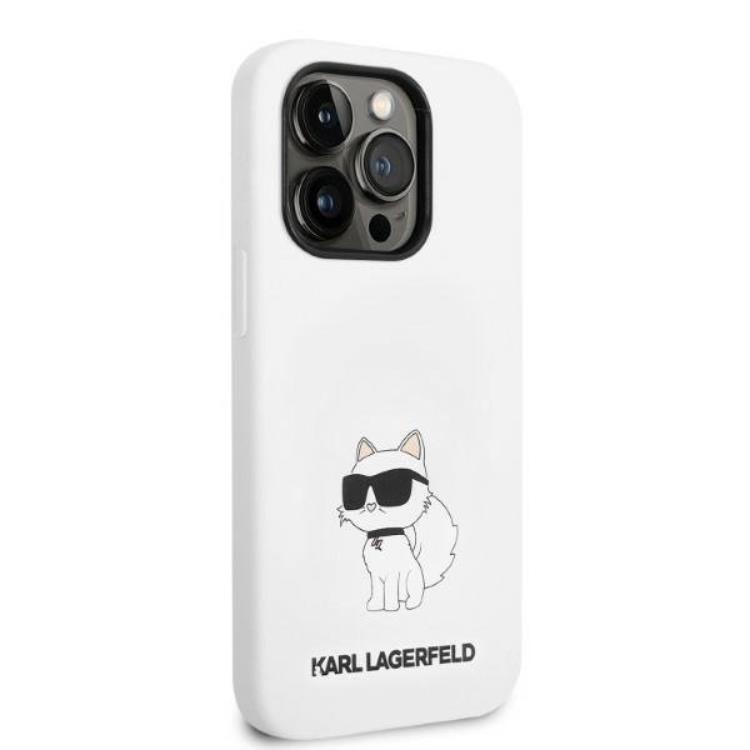 KARL LAGERFELD Karl Lagerfeld Magsafe iPhone 14 Pro Skal Choupette Silicone - Vit