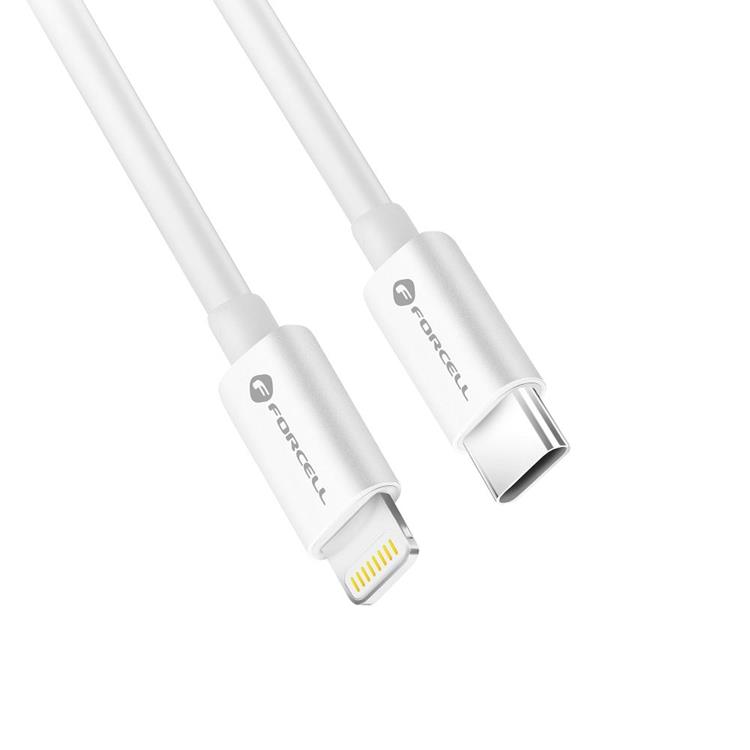 Forcell Forcell USB-C till Lightning kabel 30W 1m - Vit
