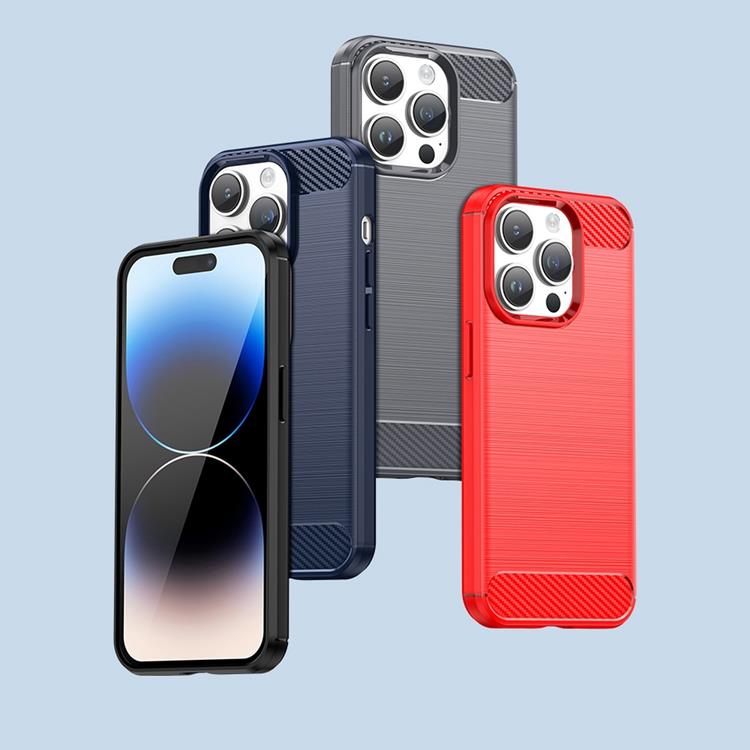 OEM iPhone 14 Pro Skal Carbon Flexible Gel - Svart