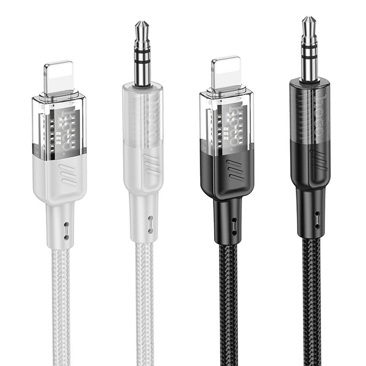 Hoco Hoco Aux Kabel 3.5mm Mini Jack Till Lightning 1.2m - Svart