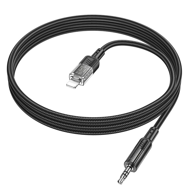 Hoco Hoco Aux Kabel 3.5mm Mini Jack Till Lightning 1.2m - Svart