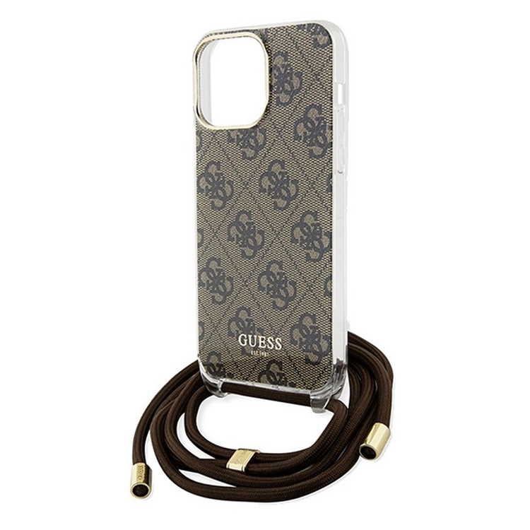 Guess Guess iPhone 15 Pro Mobilhalsband Skal Print - Brun
