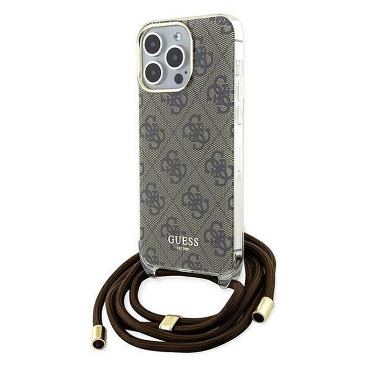Guess Guess iPhone 15 Pro Mobilhalsband Skal Print - Brun