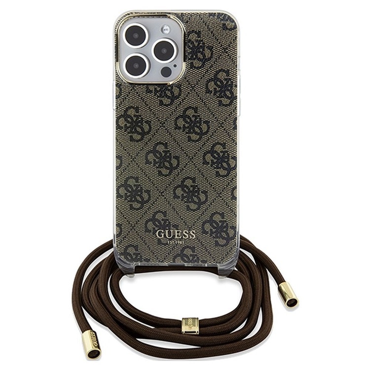 Guess Guess iPhone 15 Pro Mobilhalsband Skal Print - Brun