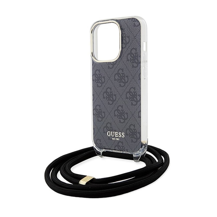Guess Guess iPhone 15 Pro Mobilhalsband Skal Print - Svart