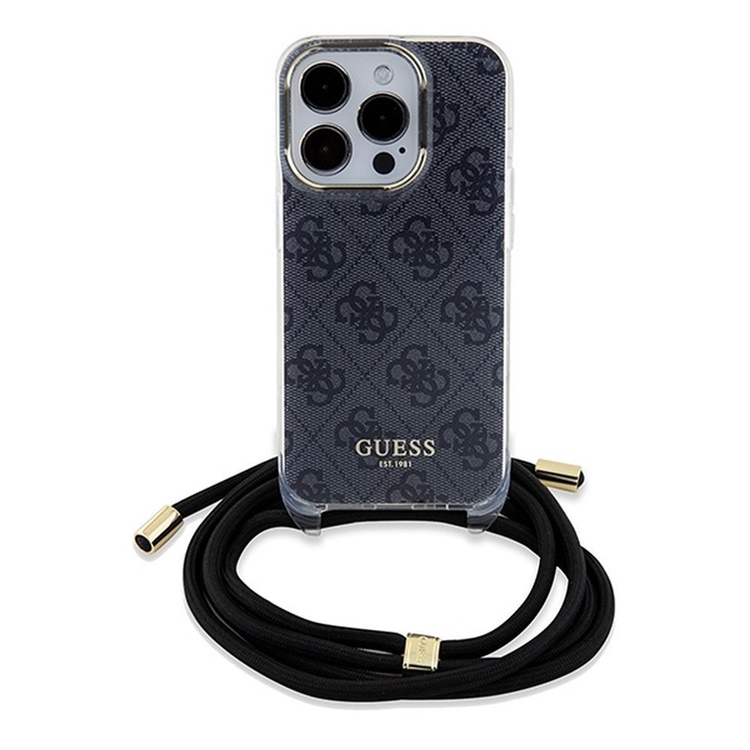Guess Guess iPhone 15 Pro Mobilhalsband Skal Print - Svart