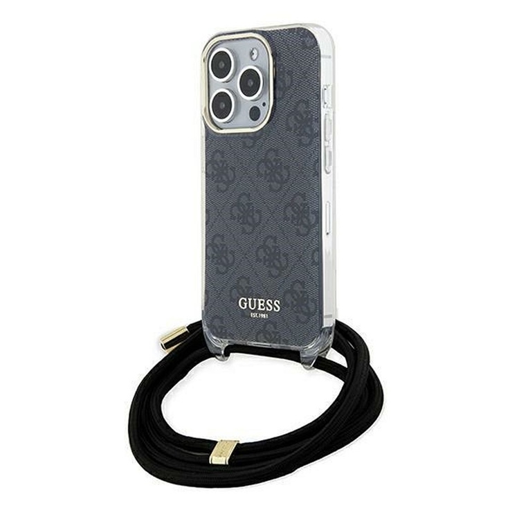 Guess Guess iPhone 15 Pro Mobilhalsband Skal Print - Svart