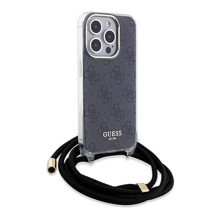 Guess Guess iPhone 15 Pro Mobilhalsband Skal Print - Svart