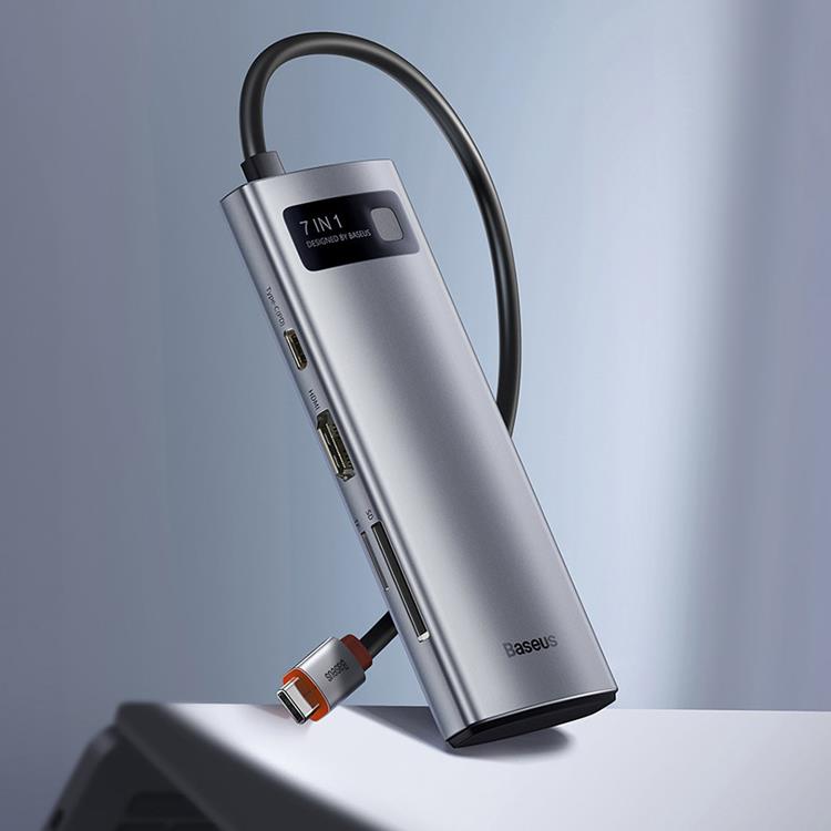 BASEUS Baseus Hub 7in1 Metal Gleam - Grå