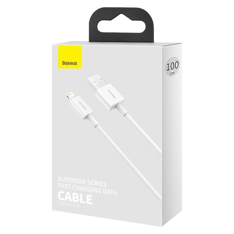 BASEUS Baseus USB-A till Lightning kabel 1m Superior - Vit