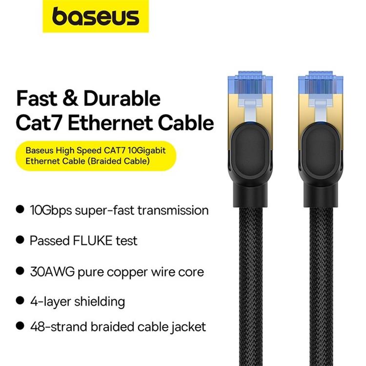 BASEUS Baseus Internet Kabel 25m cat.7 - Braided Svart