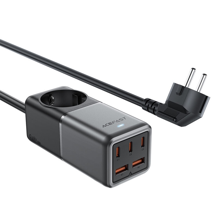 Acefast Acefast Bordsladdare 3x USB-C/2x USB-A - Svart