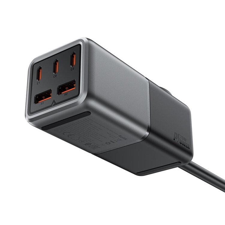 Acefast Acefast Bordsladdare 3x USB-C/2x USB-A - Svart
