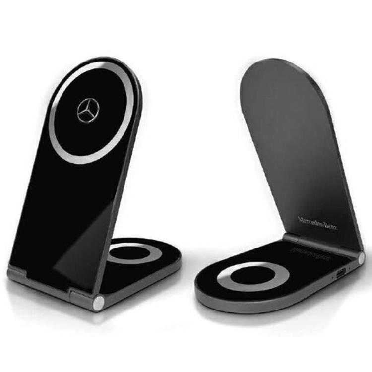 Mercedes Mercedes 2-in-1 Trådlös Laddare Magsafe Induktionsladdare Silver Stars - Svart