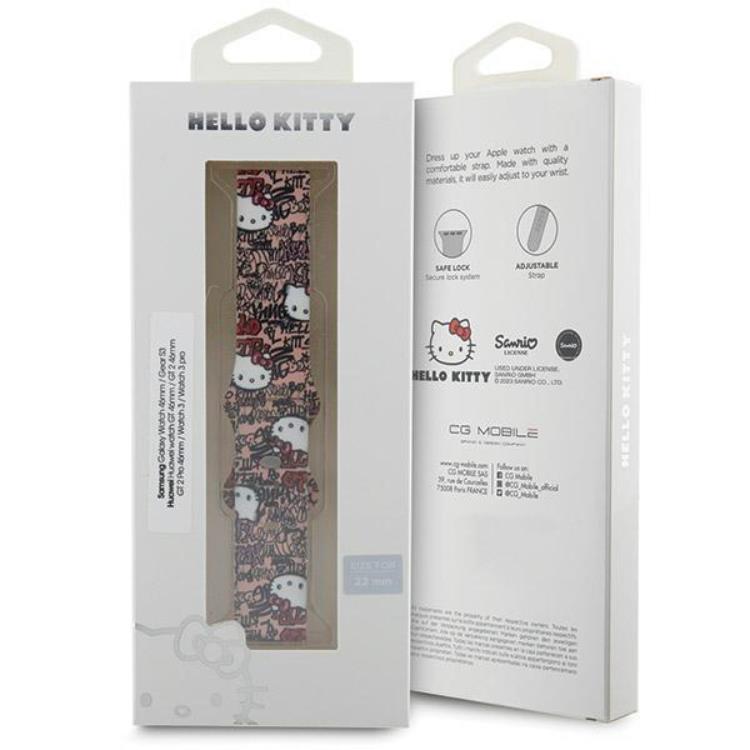 Hello Kitty Hello Kitty Galaxy Watch (20mm) Armband Tags Graffiti - Rosa