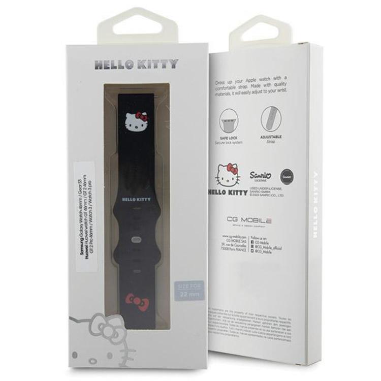 Hello Kitty Hello Kitty Galaxy Watch (22mm) Armband Kitty Head Silikon - Svart