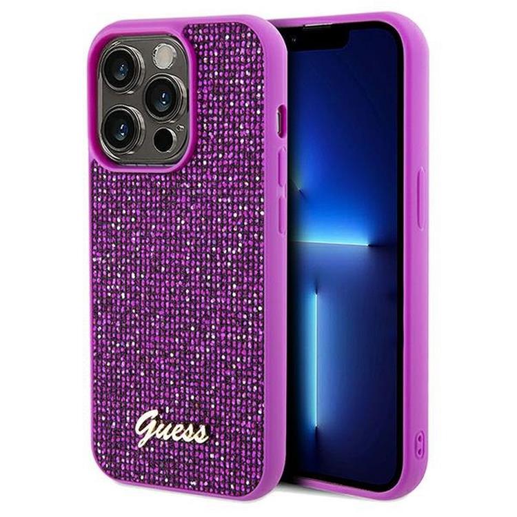 Guess Guess Mobilskal till iPhone 14 Pro Max Disco Script Metal - Lila
