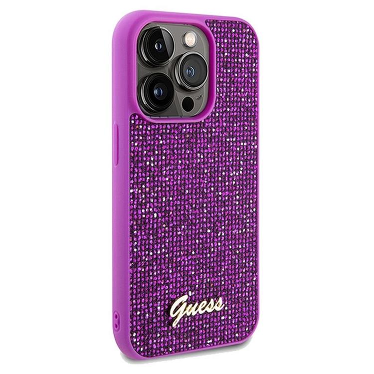 Guess Guess Mobilskal till iPhone 14 Pro Max Disco Script Metal - Lila
