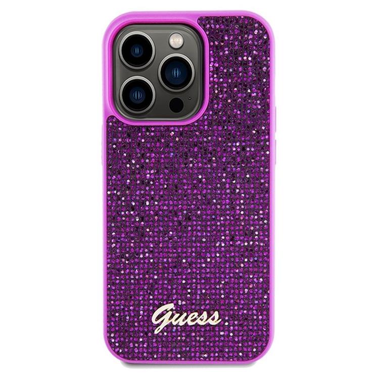 Guess Guess Mobilskal till iPhone 14 Pro Max Disco Script Metal - Lila