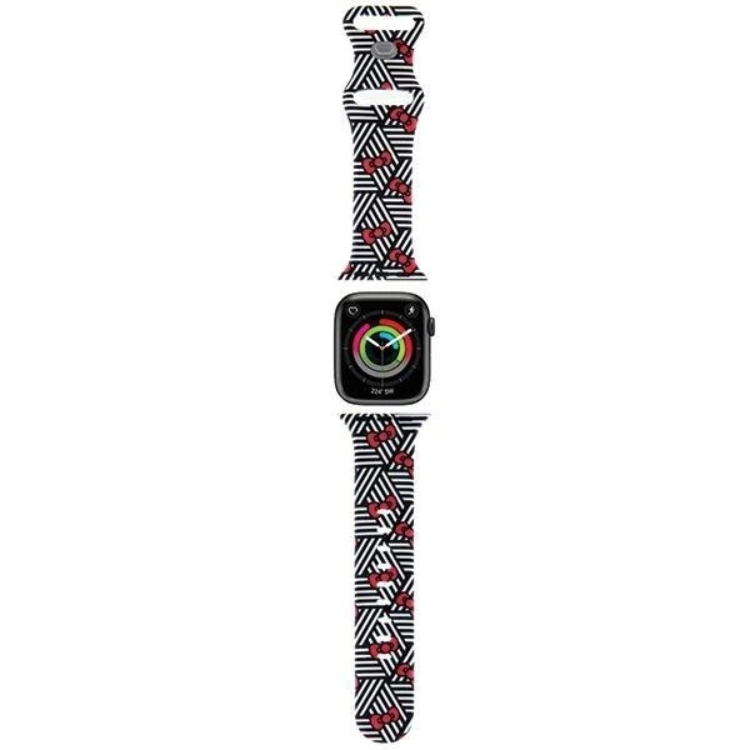 Hello Kitty Hello Kitty Apple Watch (38/40/41mm) Armband Bows & Stripes - Svart